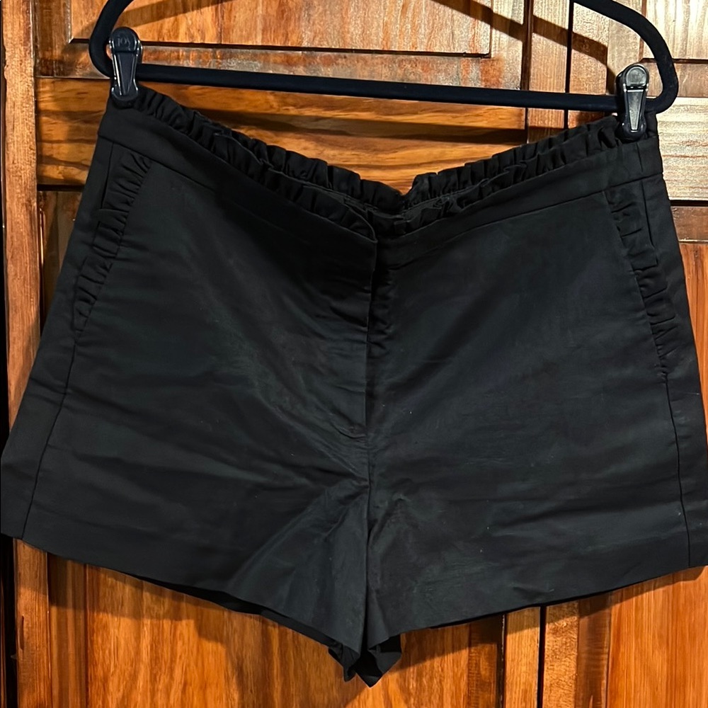 J. Crew Factory Navy Linen Ruffled Shorts